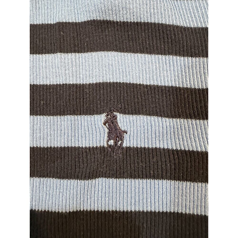 90s Ralph Lauren Sport Striped Rugby Polo Shirt Women’s L USA made 100% Cotton - Picture 4 of 11
